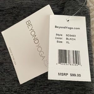 Beyond Yoga High Waisted Crossover Waist Grey Space-Dye Soft Stretchy Leggings